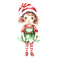 ai gerado aguarela Natal duende. clipart. ai gerado. png