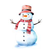 ai généré aquarelle Noël bonhomme de neige. clipart. ai généré. png