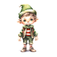 AI generated Watercolor Christmas Elf. Clipart. AI generated. png