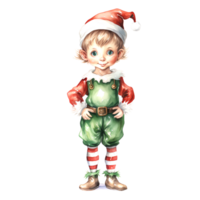 ai generato acquerello Natale elfo. clipart. ai generato. png