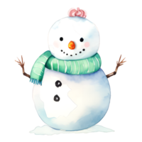 ai gerado aguarela Natal boneco de neve. clipart. ai gerado. png