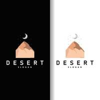 Vector illustration landscape desert logo design with desert hills sand simple