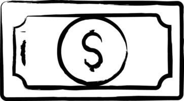 dólar dinero mano dibujado vector ilustración