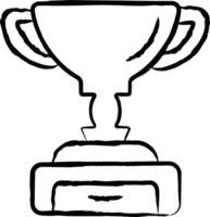 Prize cup hand drawn vector illustration