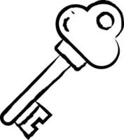 Key hand drawn vector illustration