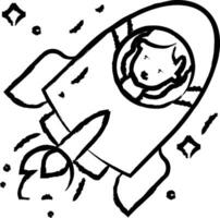 Female astronaut hand drawn vector illustration
