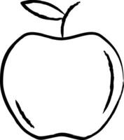 manzana mano dibujado vector ilustración