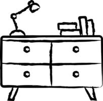 cupboard table hand drawn vector illustration