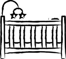 Crib hand drawn vector illustration