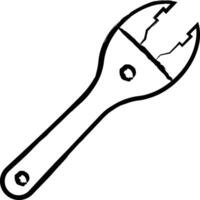 Spud Wrench hand drawn vector illustration