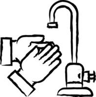 Hand wash hand drawn vector illustration