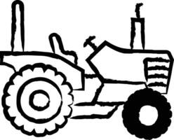 tractor mano dibujado vector ilustración