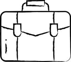 Briefcase hand drawn vector illustration