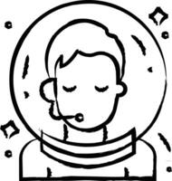 Man Astronaut hand drawn vector illustration