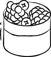 berries bowl hand drawn vector illustration