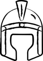 griego casco mano dibujado vector ilustración