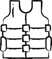 Life vest hand drawn vector illustration