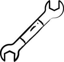 Wrench hand drawn vector illustration