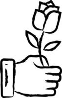 Hand Flower hand drawn vector illustration