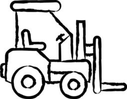 Forklift hand drawn vector illustration