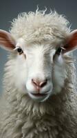 AI generated Sheep wool white animal for Muslim celebration religious day photo