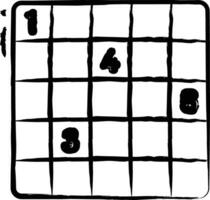 Sudoku hand drawn vector illustration