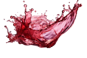 ai generado rojo vino salpicaduras fuera de eso en transparente antecedentes creado con generativo ai tecnología png