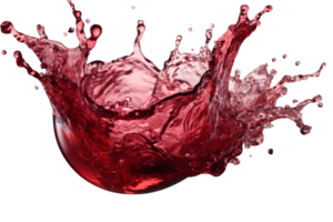 ai generato rosso vino spruzzi su di esso su trasparente sfondo creato con generativo ai tecnologia png