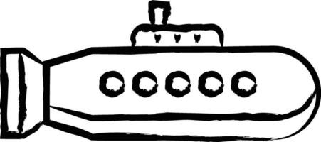 Submarine hand drawn vector illustration