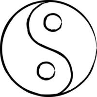 yin yang mano dibujado vector ilustración