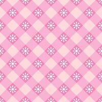 Spring vector pattern with small pink, white daisies. Seamless geometric pattern for dresses, scarves, skirts, picnic tablecloths, fabric designs.