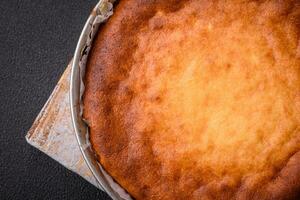 Delicious homemade round baked mince pie or tart photo