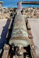 a cannon on display at the fort of san luis photo