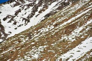 Snowy mountain landscape photo