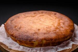 Delicious homemade round baked mince pie or tart photo