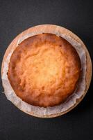 Delicious homemade round baked mince pie or tart photo