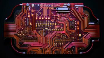 AI generated microchip circuit board tech, ai photo
