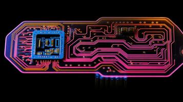 AI generated microchip circuit board tech, ai photo