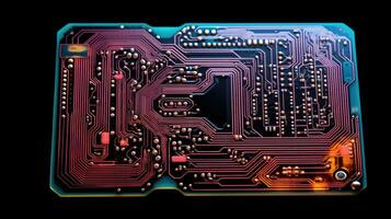 AI generated microchip circuit board tech, ai photo