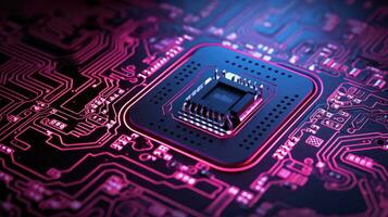 AI generated microchip circuit board tech, ai photo