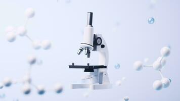 Microscope in the laboratory, 3d rendering. video