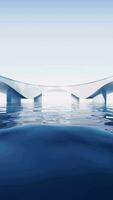 Water surface with white building background, 3d rendering. video