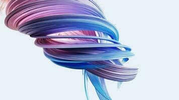 Flowing curve lines background, 3d rendering. video