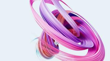 Flowing curve lines background, 3d rendering. video