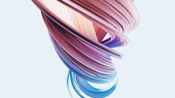 Flowing curve lines background, 3d rendering. video