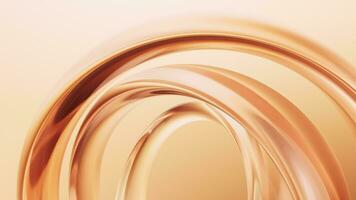 Abstract golden curve geometries background, 3d rendering. video