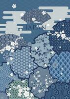 Japanese style pattern background or cover design. vector