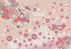 Japanese style pattern background or cover design. vector