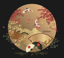 Japanese style pattern background or cover design. vector