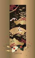 Japanese style pattern background or cover design. vector